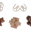Set of 5 puzzels hout en metaal
